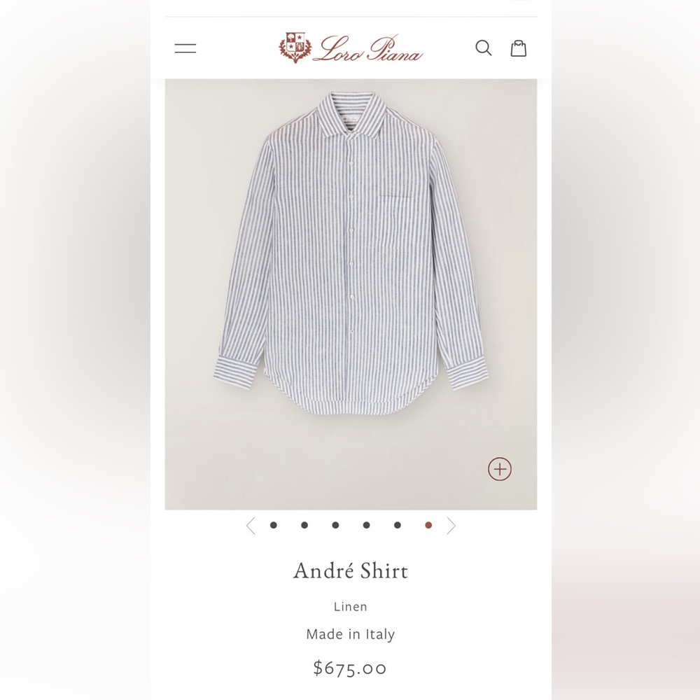 Authentic Loro piano Soft blue strip Shirt